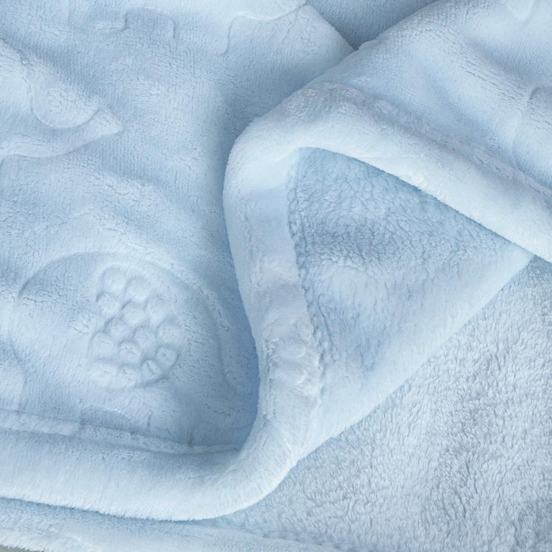 BORITAR Fleece Baby Blanket with 3D Elephant Design for Boys Girls, Ultra Soft Cozy Receiving Blanket for Newborn Infant Toddler, Fluffy Blanket for Crib, Stroller (30x40 Inches, Light Blue) - Image 3