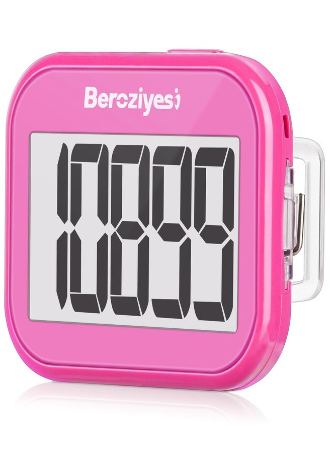 Beroziyesi 3D Pedometer for Walking, Simple Step Counter for Walking with Removable Clip and Lanyard, Accurate Pedometers for Steps, Step Tracker with Large Display for Men Women and Kids (pink) - Image 1