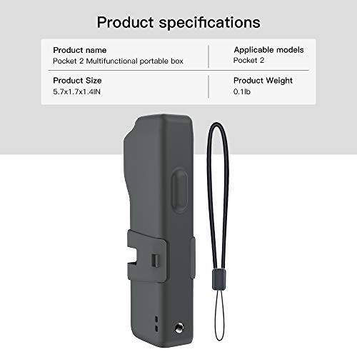 RCGEEK Protect Case Compatible with DJI Osmo Pocket 2 with Extra Spare TF Card Slot Portable Hard OSMO Pocket 2 Carrying Case Storage Box with Lanyard Plastic Holder Storage Protector Cover - Image 4