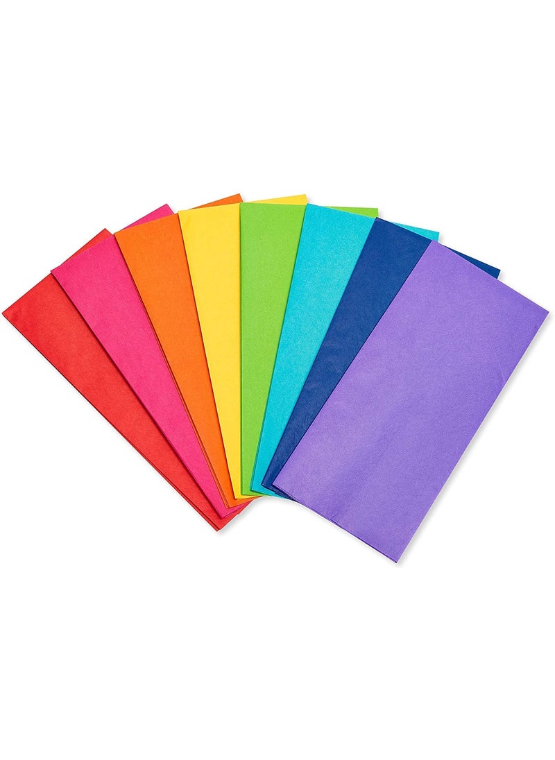 ECO SARRAS Eco Sarras Multipurpose Tissue paper sheets 8 Colours 20x20 Inches for Clothes gift hamper tray packaging candle wrapping flower making art craft diy wedding birthday event decoration holi mothers day diwali 100 Sheets  - Image 1