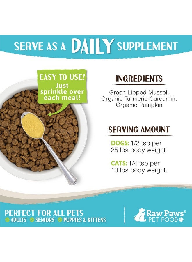Raw Paws Green Lipped Mussel Hip and Joint Supplement for Dogs & Cats, 10-oz Powder - Green Lipped Mussels for Dogs - Natural Chondroitin Glucosamine for Dog & Cats - Dog Joint Pain Relief - Image 3