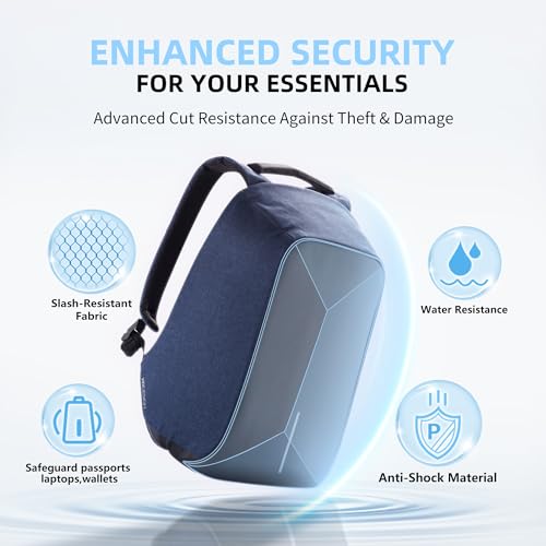 XDDesign Bobby Original 12.5L Anti Theft Laptop Backpack, 15.6" Laptop&9.7" Tablet Sleeve,Slash-resistant,Water Repellent,Shockproof, USB Charging Port Travel Carry on Flight Approved for Men&Women - Image 2