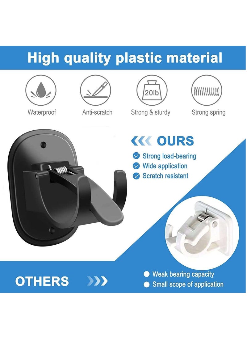 2PCS Upgraded Self Adhesive Curtain Rod Brackets，Curtain Rod Hooks，Curtain rods no Drilling，Curtain Rod Brackets for Wall，for0.6~1.7 inch Curtain Rod (Black) - Image 4