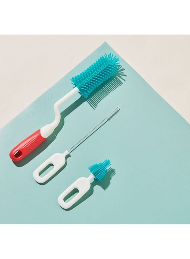 4 in 1 Silicone Baby Bottle Cleaning Brush Set with Stand, 360° Rotating Water Bottles Cleaner, Cup Gap Clean Brushes - Image 3