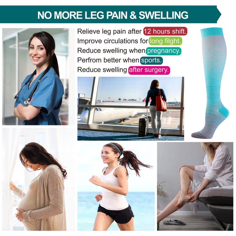 LEVSOX Compression Socks Women and Men, 20-30mmHg, Best for Nurses, Travel, Pregnancy - Image 2