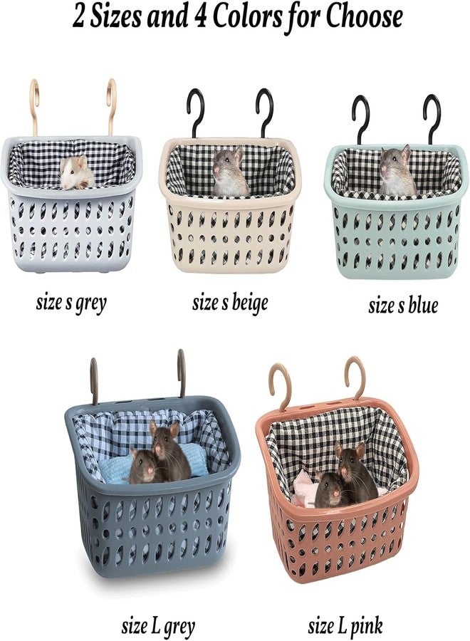 JWShang Rat Hammock for Cage - Small Animal Hanging Basket Bed with Sturdy Hooks, Cozy Pet Rat Cage Accessories for Guinea Pig Chinchilla Sugar Glider Ferret (Blue, L) - Image 2
