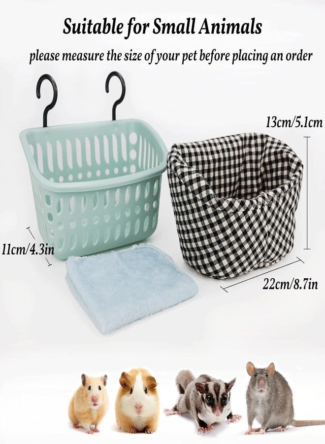 JWShang Rat Hammock for Cage - Small Animal Hanging Basket Bed with Sturdy Hooks, Cozy Pet Rat Cage Accessories for Guinea Pig Chinchilla Sugar Glider Ferret (Blue, L) - Image 3