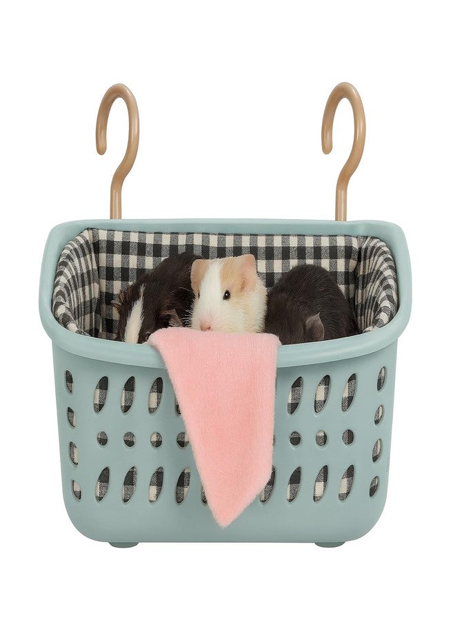 JWShang Rat Hammock for Cage - Small Animal Hanging Basket Bed with Sturdy Hooks, Cozy Pet Rat Cage Accessories for Guinea Pig Chinchilla Sugar Glider Ferret (Blue, L) - Image 1