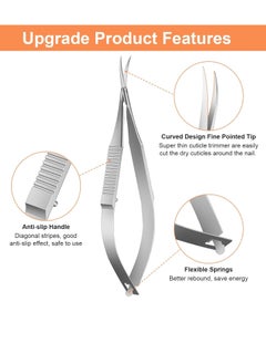 Bukela Cuticle Scissors, Cuticle Trimmer, Nail Scissors for Women,  Stainless Steel Curved Manicure Scissors, Premium Extra-Fine Point Tip for Nail, Dry Skin, Eyebrow, Eyelash  - Image 4