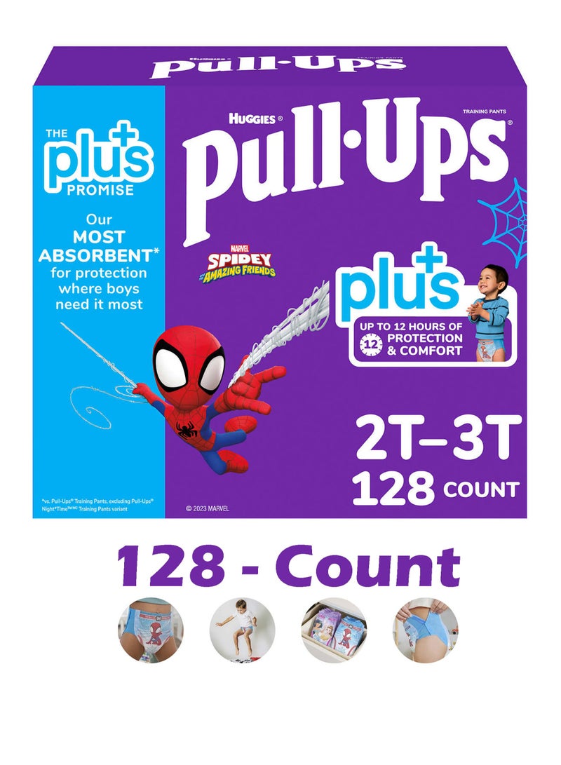 HUGGIES Pull-Ups Plus Training Pants For Boys Exclusive Marvel Spider Man Designs 2T to 3T /8-15 kg / Pack of 128  - Image 1