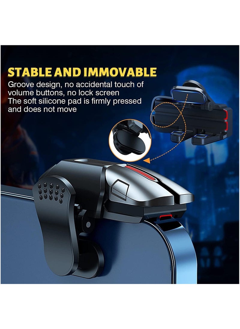 ماركة غير محددة وحدة تحكم ألعاب الهاتف المحمول عالية التقنية Trigger 6 Finger Game Trigger Sensitive Shoot Target وأزرار معدنية لـ PUBG/Fortnite/Call of Duty/Rules of Survival والعديد من الألعاب الأخرى (تشمل قطعتين  - Image 3