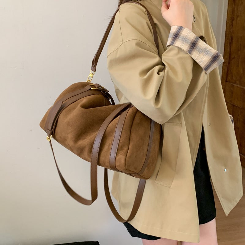 Women's Suede Shoulder Bag Large Capacity Tote - Image 4