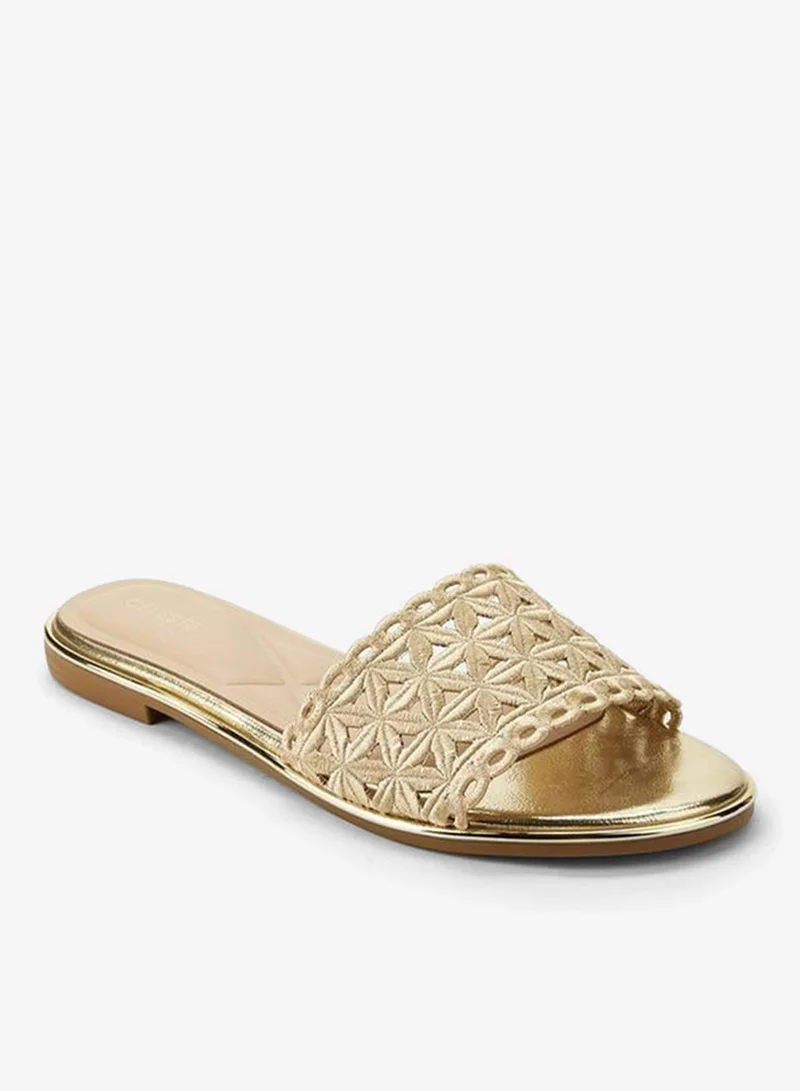 Celeste Women Laser Cut Detail Slide Sandals
