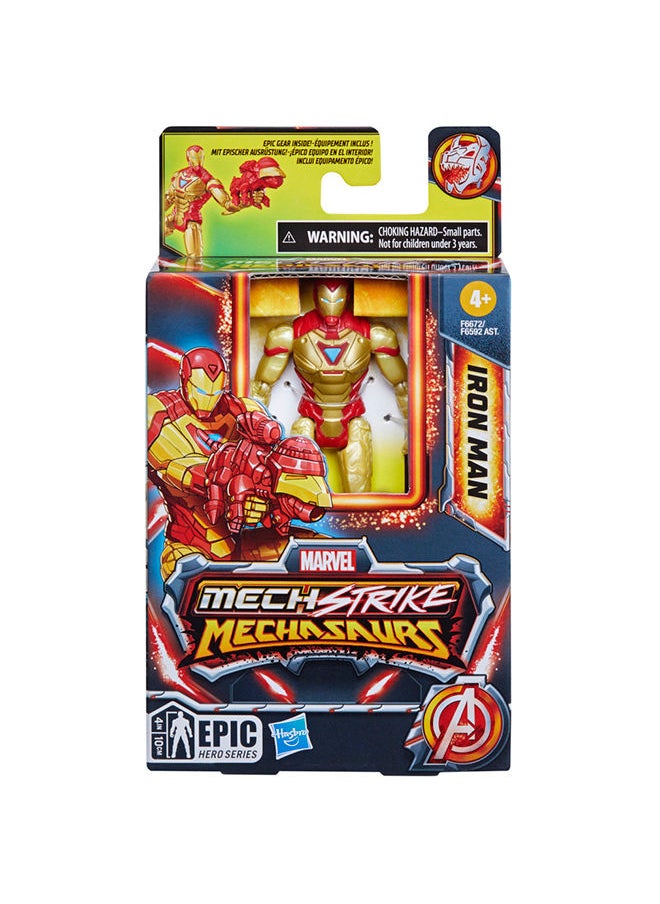 MARVEL CLASSIC Marvel Mech Strike Mechasaurs Iron Man Action Figure, 4-Inch, with Accessory  - Image 5