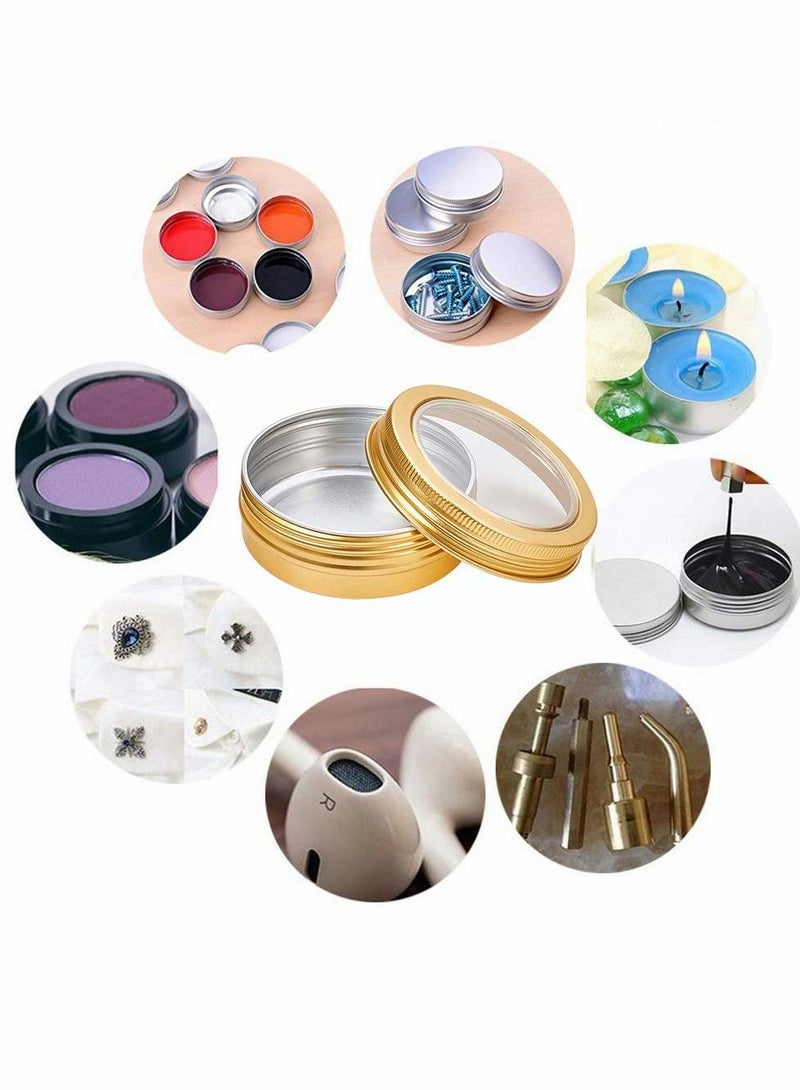 14 Pack 2 OZ Tin Cans Screw Top Round Aluminum Cans Screw Lid Containers with Clear Window - Great for Store Spices, Candies, Tea or Gift Giving - Image 5
