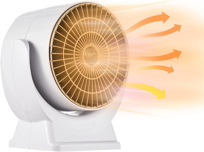 Goreem Space Heater 800W，Tip-Over and Overheat Protection Function Overheating and Tilt Protection Flip Up and Down， Space Heaters for Office, Bedroom and Under Desk - Image 1