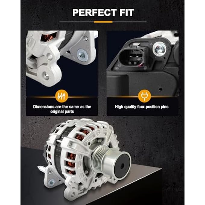 ROADFAR New Alternator Compatible 2016-2018 for Volkswagen for Jetta S 1.4L,2016-2018 for Volkswagen for Jetta SE 1.4L,2018 for Volkswagen for Jetta Wolfsburg Edition 1.4L, OE 20994 - Image 5