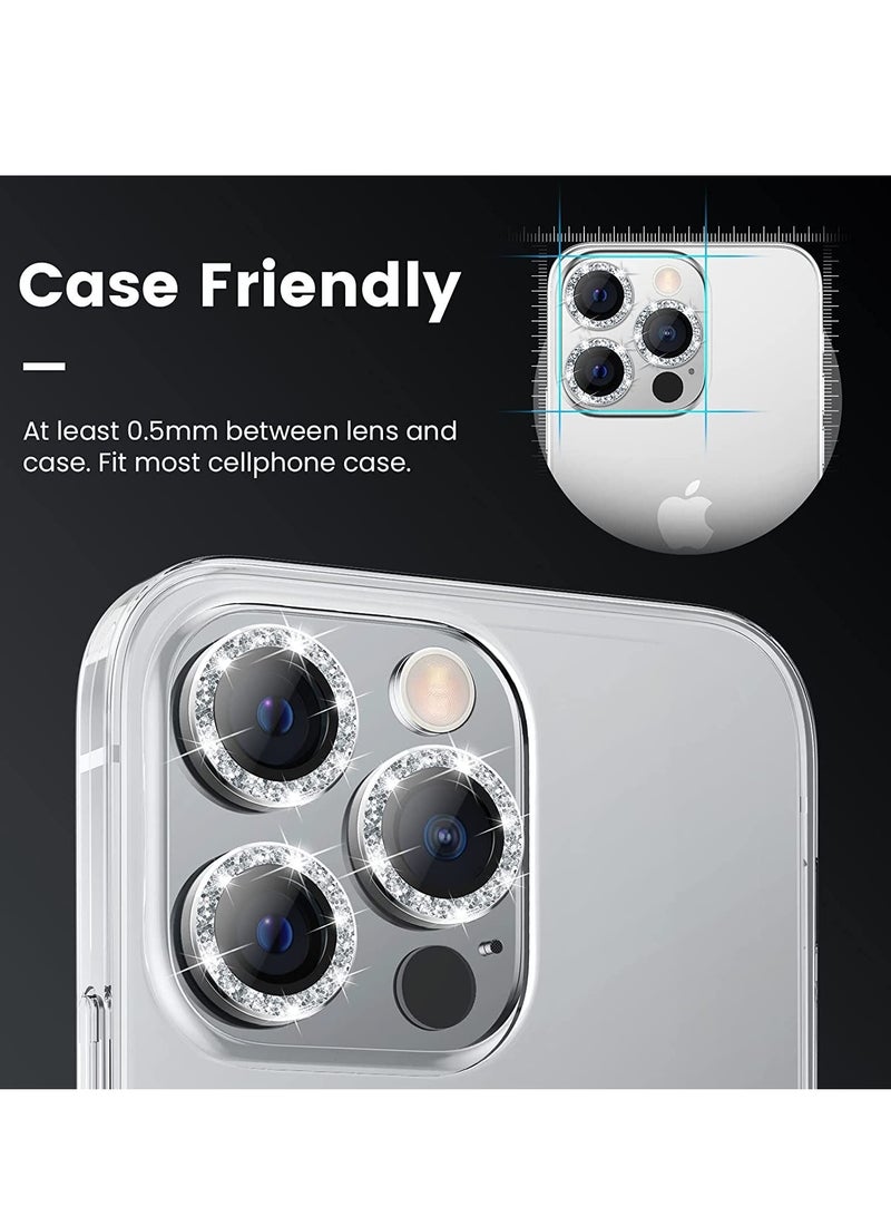 [3+3PCS] for iPhone 14 Pro - iPhone 14 Pro Max Camera Lens Protector, 9H Tempered Glass Camera Cover Screen Protector Metal Individual Ring for iPhone 14 Pro 6.1 inch /14 ProMax 6.7 inch 2022 - Image 3