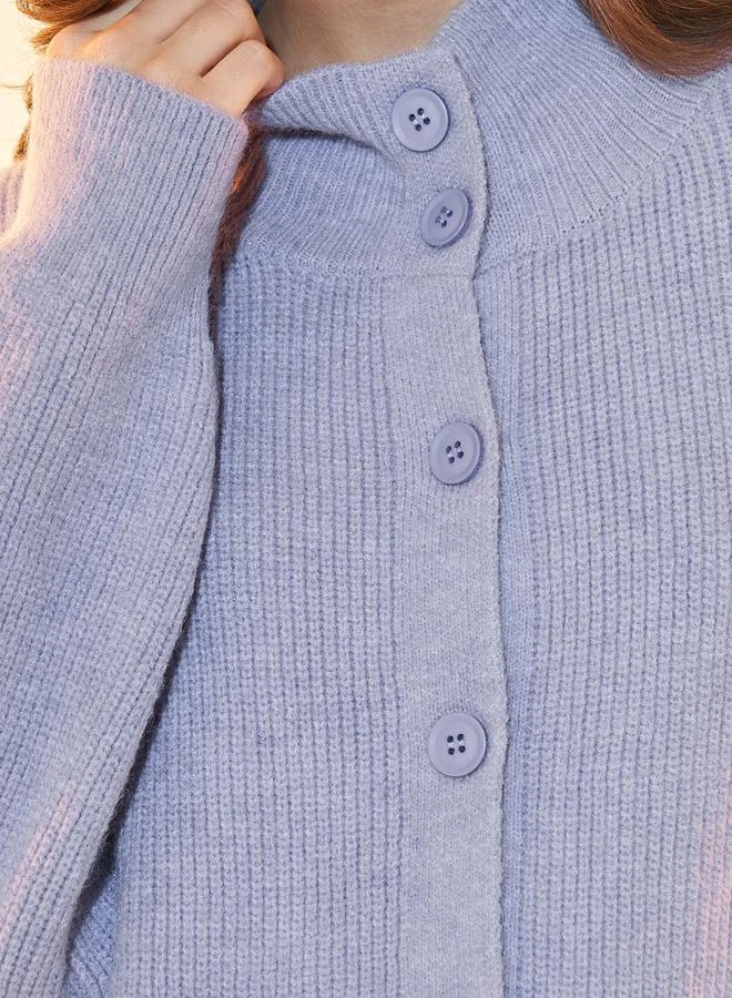 Take Two Longline Front Button Placket Knitted Cardigan