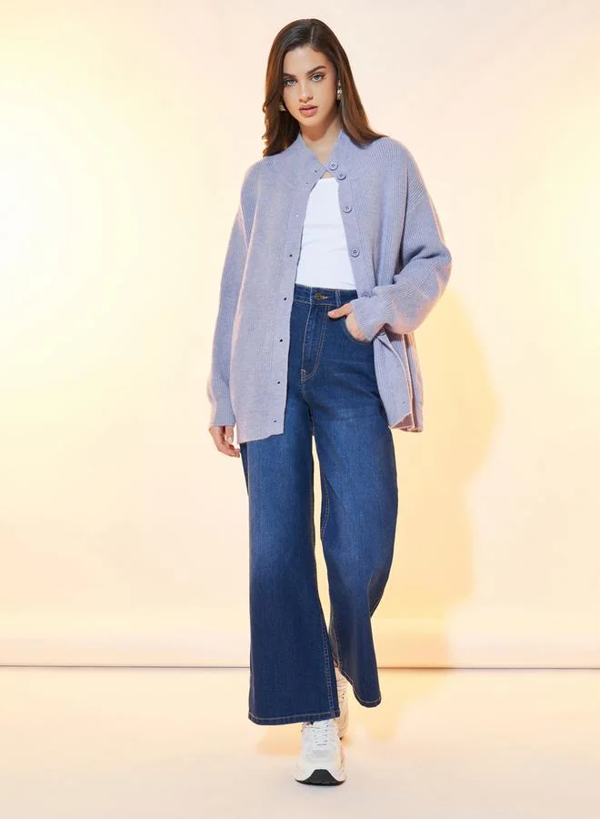 تايك تو كارديجان محبوك بأزرار غلق وأكمام طويلة