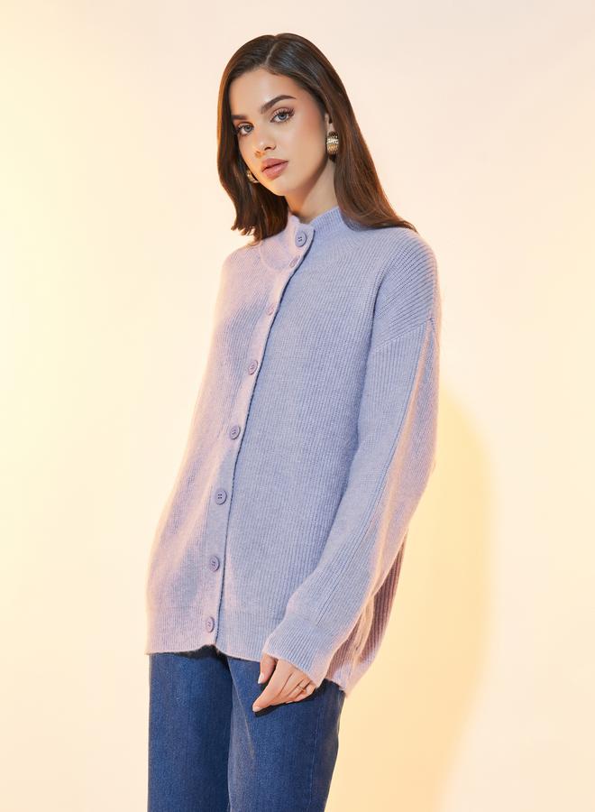 تايك تو كارديجان محبوك بأزرار غلق وأكمام طويلة - Image 4