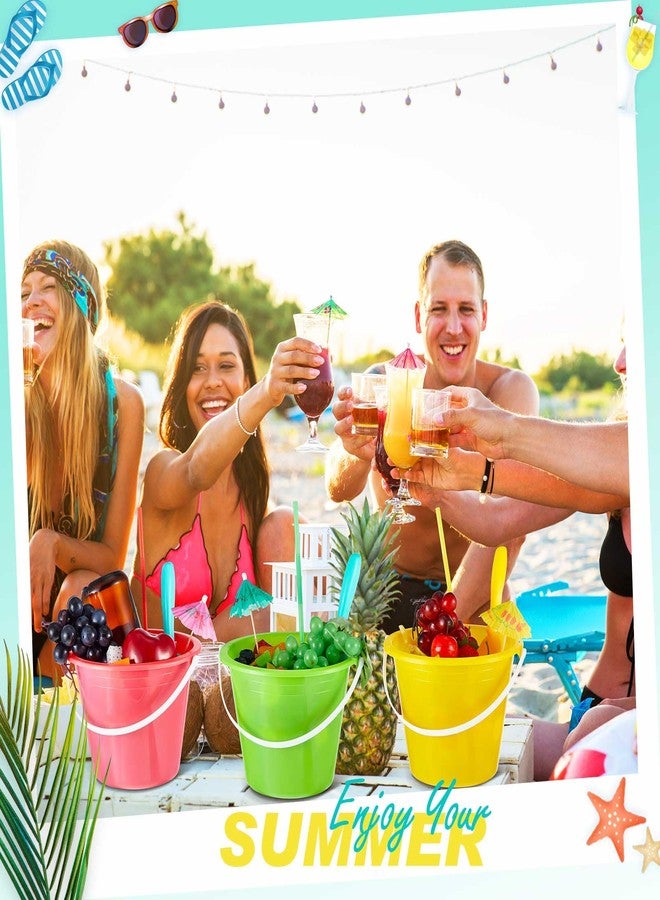 ميكو مجموعة ميكو المكونة من 15 دلوًا بلاستيكيًا سعة 68 أونصة للرم، دلاء ثلج للكوكتيل، دلاء مشروبات كبيرة مع شفاطات ومجارف، أعواد مظلات بمقابض، مثالية لحفلات الصيف، البارات، مبرد زجاجات المشروبات (نبيذ، بيرة، مشروبات). - Image 4