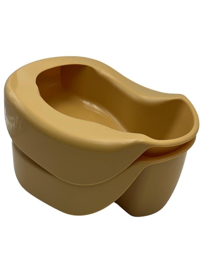 Comfort Axis Heavy Duty Comfortable Plastic Pontoon Style Gold Bedpan for Adults Elderly Bedridden Patients (Pack of 2) - Image 3