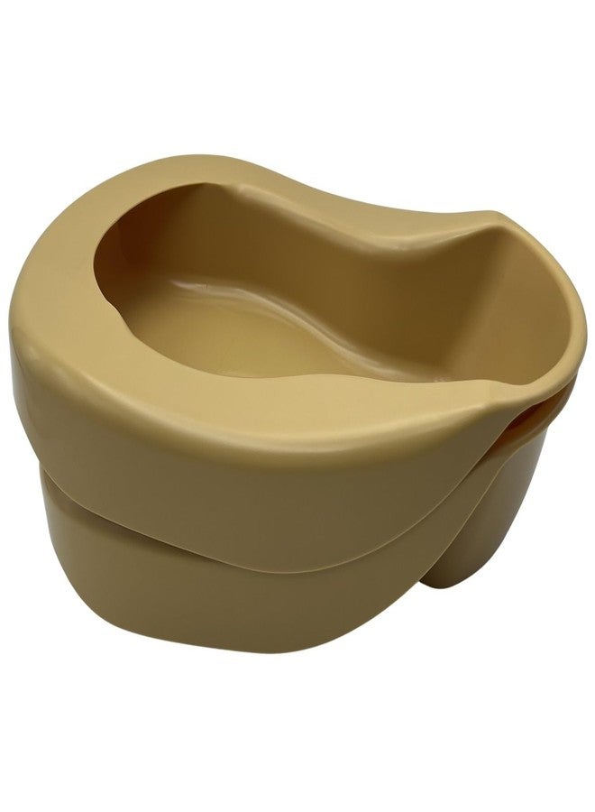 Comfort Axis Heavy Duty Comfortable Plastic Pontoon Style Gold Bedpan for Adults Elderly Bedridden Patients (Pack of 2) - Image 1