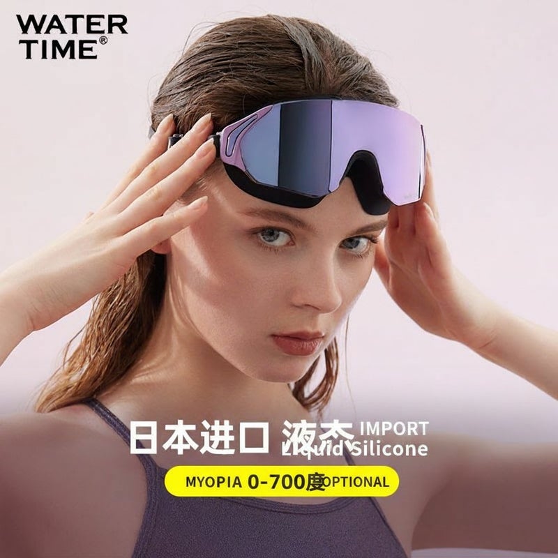 WATERTIME نظارات السباحة ووترتايم كبيرة الإطار - عالية الوضوح، مقاومة للضباب، حماية من الأشعة فوق البنفسجية، قابلة للإضافة للدرجات الطبية - Image 5