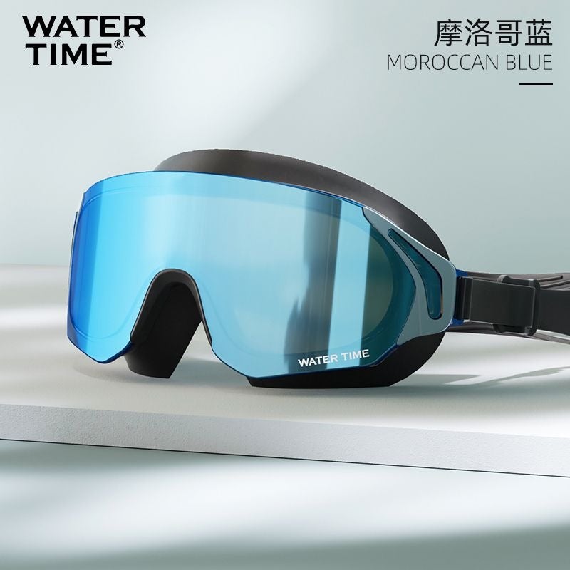 WATERTIME نظارات السباحة ووترتايم كبيرة الإطار - عالية الوضوح، مقاومة للضباب، حماية من الأشعة فوق البنفسجية، قابلة للإضافة للدرجات الطبية - Image 1