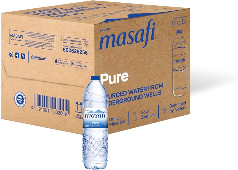 Masafi Pure Water - 12 x 1.5 Liters - Image 1