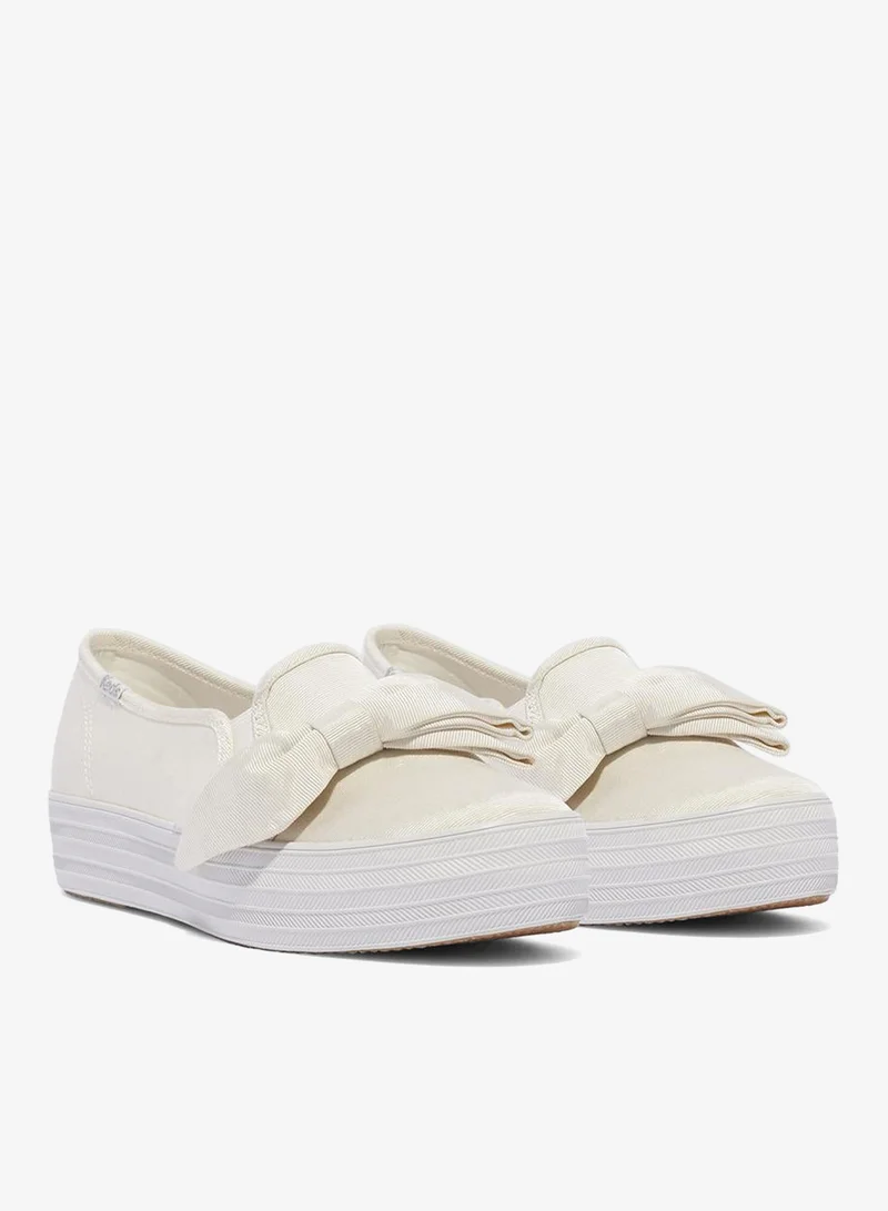 Keds white Keds Women's Triple Decker Canvas Floral Embroidery Casual Sneaker Cream for Women | Best Price UAE