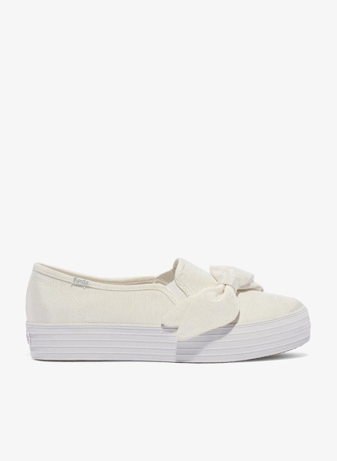 Keds Women's Triple Decker Canvas Floral Embroidery Casual Sneaker Cream - Image 1