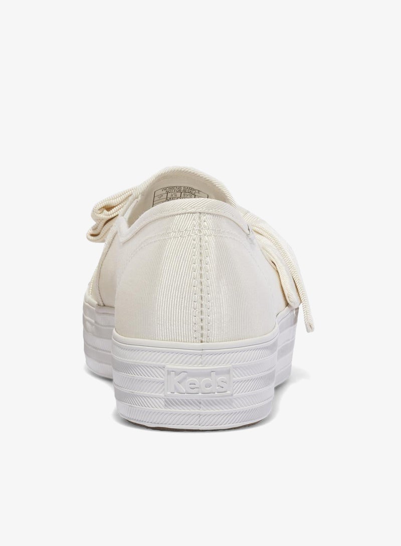 Keds Women's Triple Decker Canvas Floral Embroidery Casual Sneaker Cream - Image 2