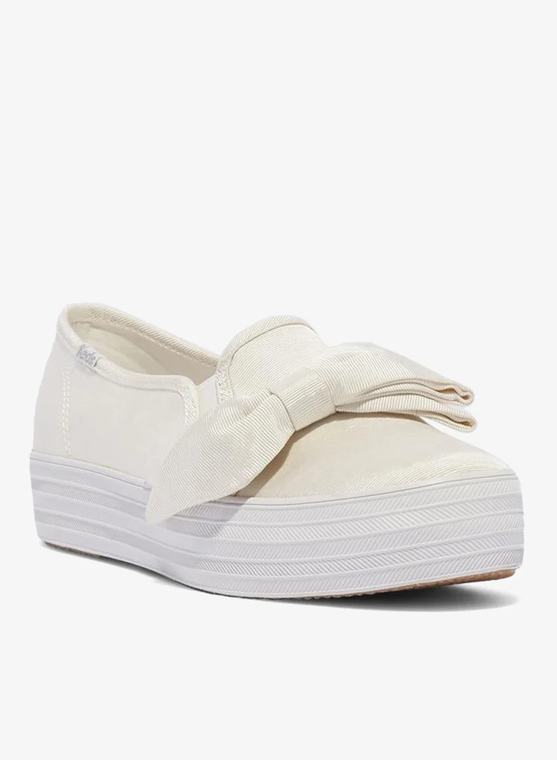 Keds white Keds Women's Triple Decker Canvas Floral Embroidery Casual Sneaker Cream for Women | Best Price UAE