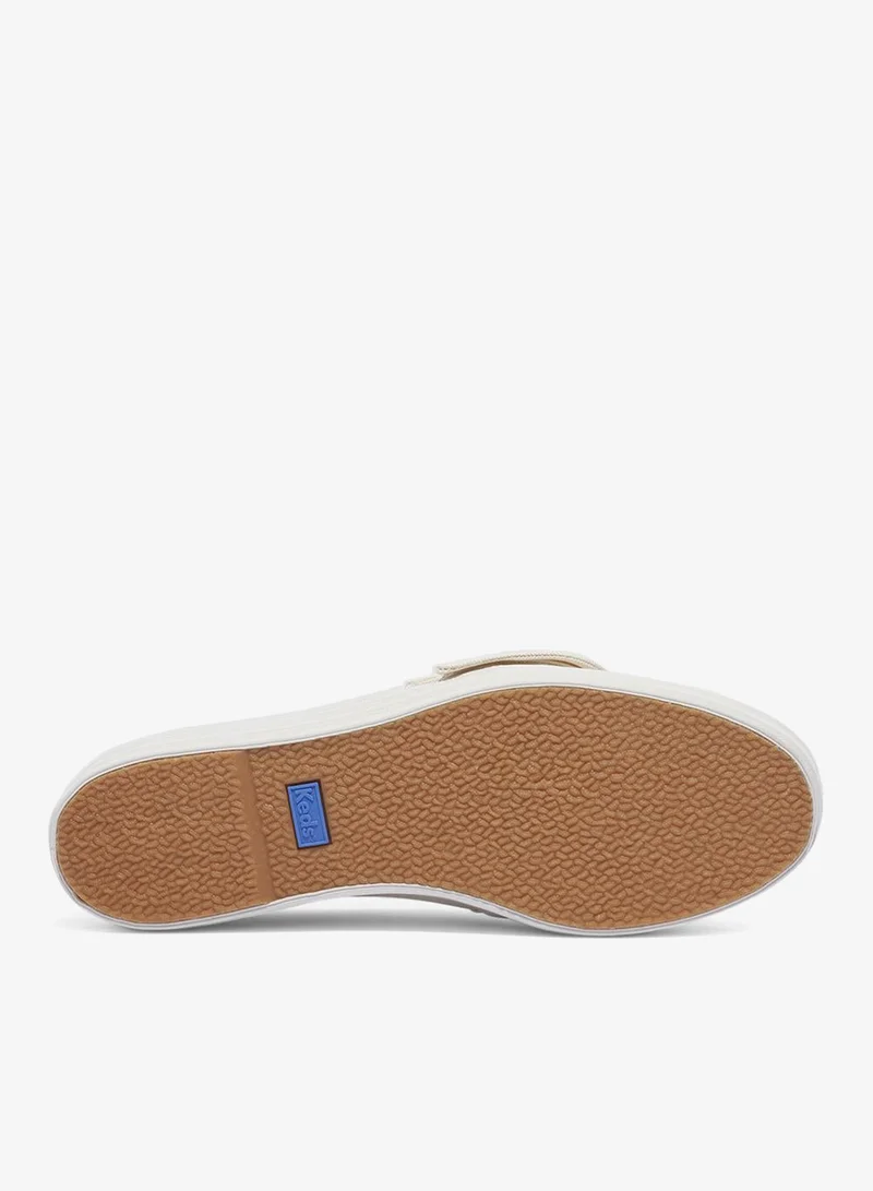 Keds white Keds Women's Triple Decker Canvas Floral Embroidery Casual Sneaker Cream for Women | Best Price UAE