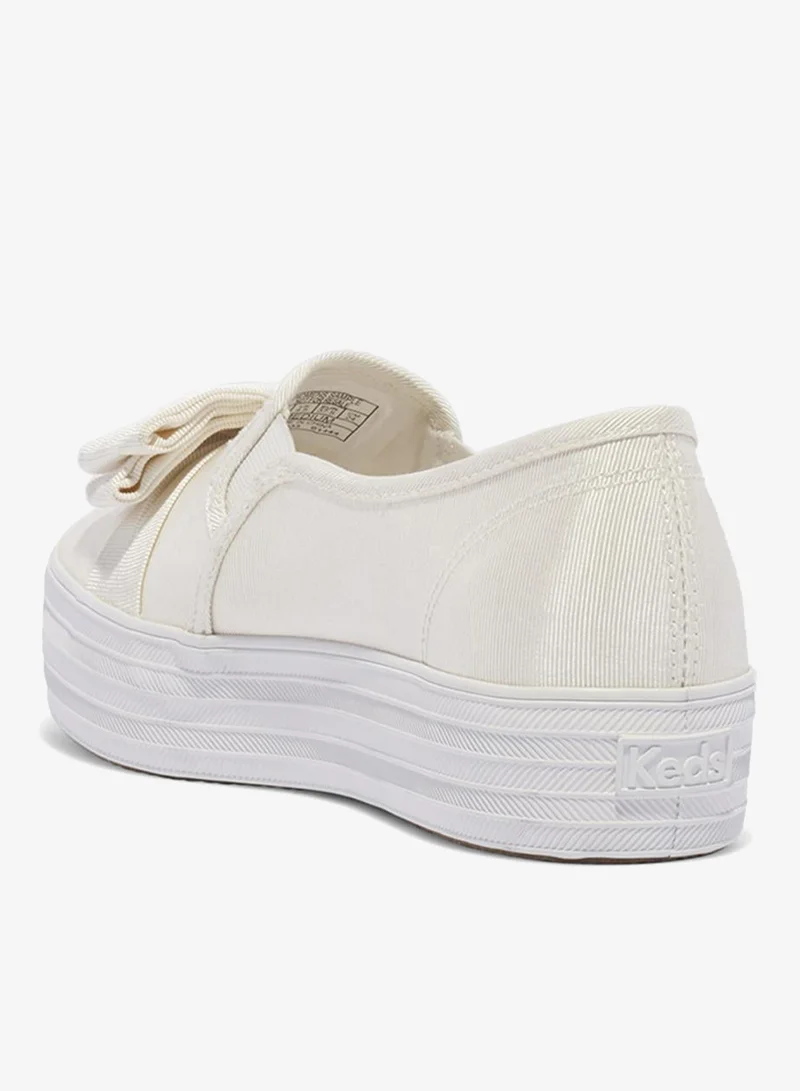 Keds white Keds Women's Triple Decker Canvas Floral Embroidery Casual Sneaker Cream for Women | Best Price UAE