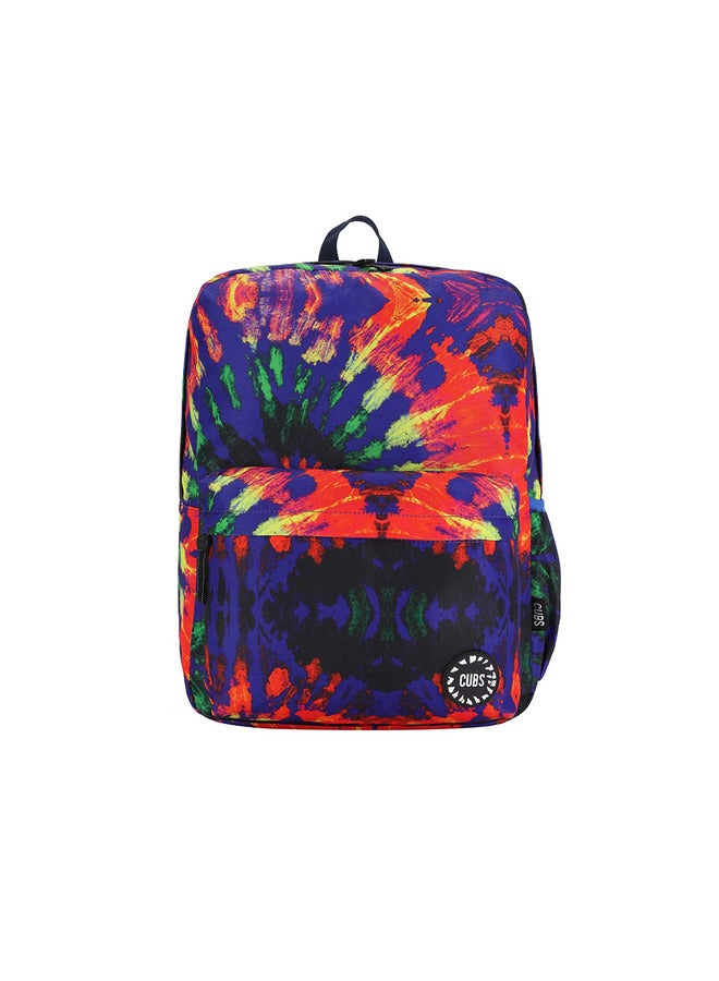 CUBS Tie Dyed Waterproof Kids 28L Backpack With Zip Closure Ideal For 6-12 Years Age Group Compatible With 15 Inch Laptop - Image 1