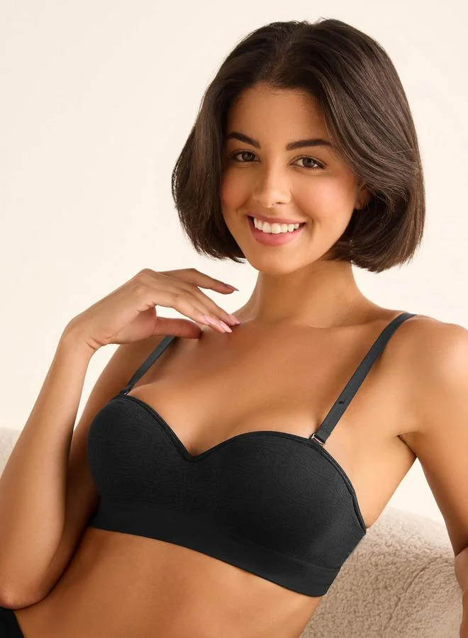 Splash FAV Floral Jacquard Multiway Seamfree Bra with Adjustable Straps