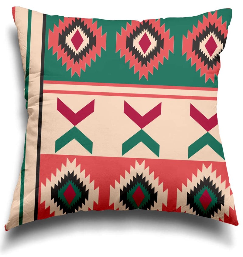 homewards Diamond Aztec Cushion Cover Set of 5 Poly Satin Size 16x16 inches - Image 5