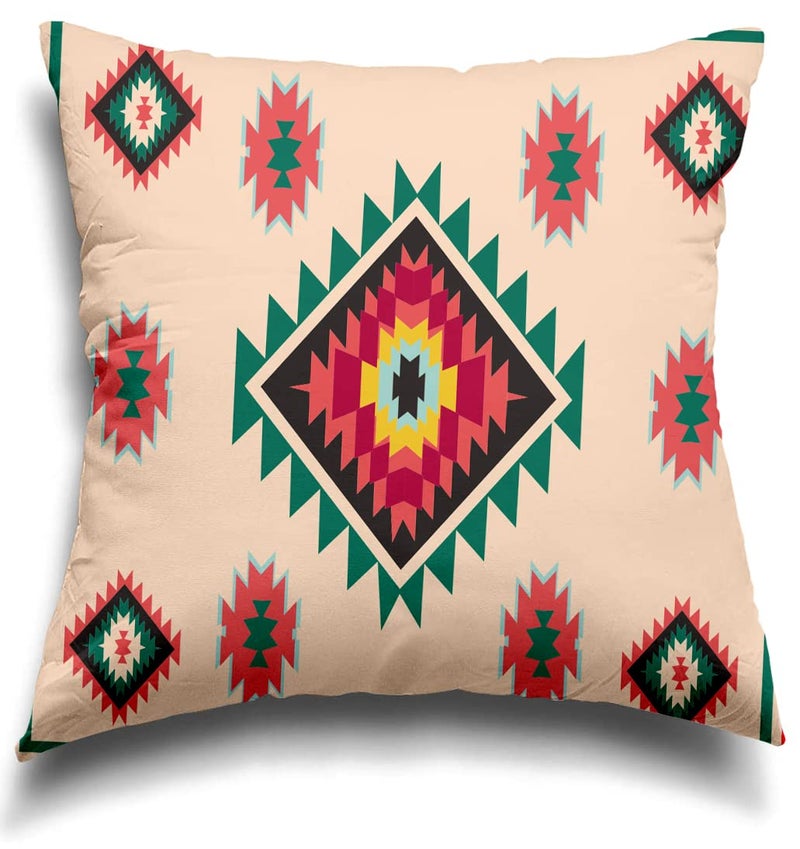 homewards Diamond Aztec Cushion Cover Set of 5 Poly Satin Size 16x16 inches - Image 4