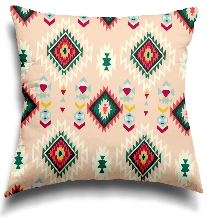 homewards Diamond Aztec Cushion Cover Set of 5 Poly Satin Size 16x16 inches - Image 3