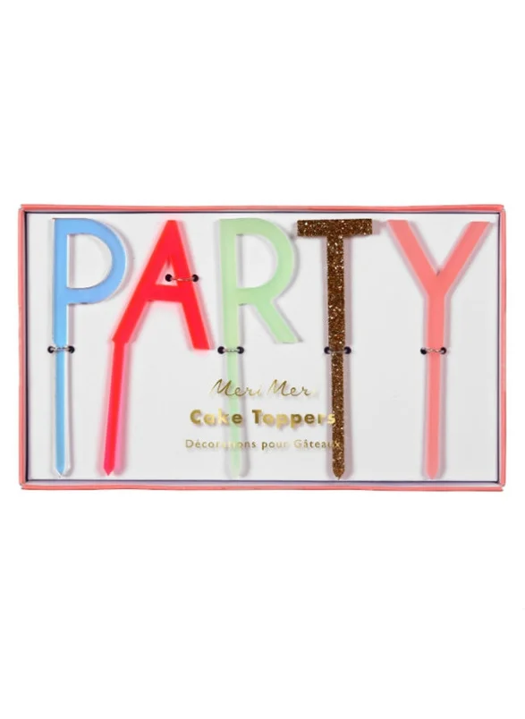 Meri Meri Pink Party Acrylic Toppers