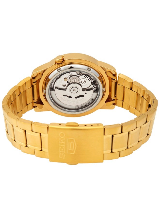 Seiko 5 Men's Automatic Watch SNKK22K1 | Gold Tone Stainless Steel - Image 3