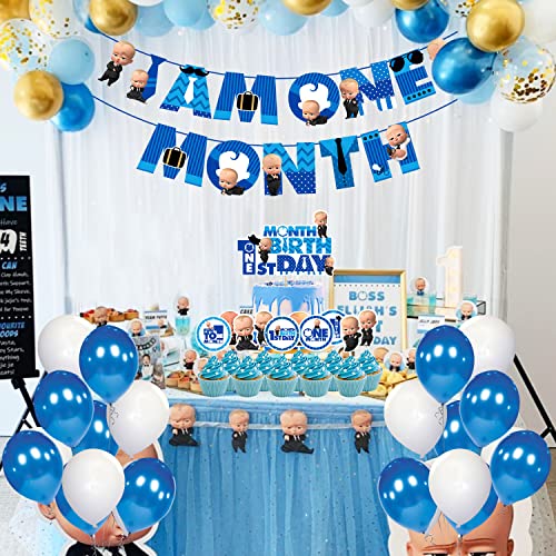 ZYOZIQUE 37 Pcs 1St Month Decoration/I Am One Month Birthday Decoration Items/1 Month Birthday Decoration Items For Baby Boy/One Month Birthday Decorations Boy/One Month Baby Birthday Decoration - Image 5