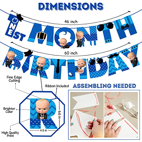 ZYOZIQUE 37 Pcs 1St Month Decoration/I Am One Month Birthday Decoration Items/1 Month Birthday Decoration Items For Baby Boy/One Month Birthday Decorations Boy/One Month Baby Birthday Decoration - Image 3