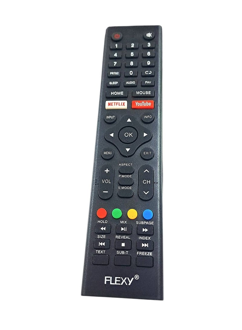 Flexy Replacement Remote Control For Smart TV LCD LED  Black (Flexy)