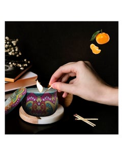 100% Natural Handmade Candle – Beeswax & Palm Wax – Mandarin Scent – 120g