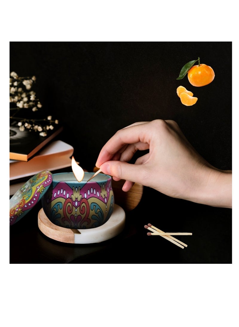 Generic - 100% Natural Handmade Candle – Beeswax & Palm Wax – Mandarin Scent – 120g - Image 1