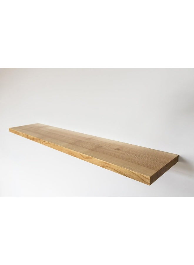 Horoof Home® Rustic wood Floating Shelf with Bracket, 108 cm Long Wooden Shelf for Kitchen, Bathroom, or Living Room, Custom Handmade Design - Image 1